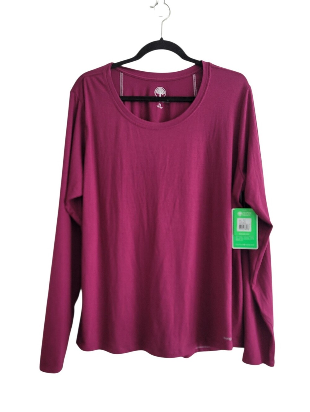 NEW Healing Hands 2X Wine Berry Long Sleeve Medical Scrubs Shirt Mackenzie Tee‎
